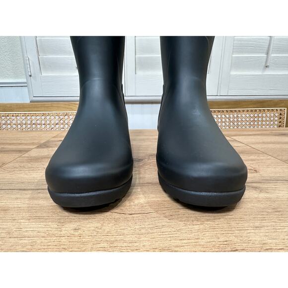 Hunter Womens Refined Tall Stud Cuff Boots Black Size 6 US 37 EU NWOB Rain Boots - Picture 7 of 15